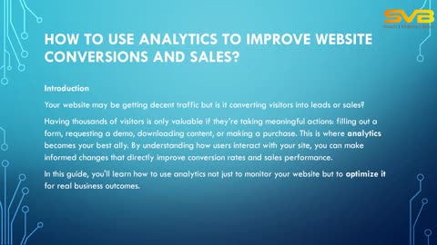 How to Use Analytics to Improve Website Conversions and Sales
