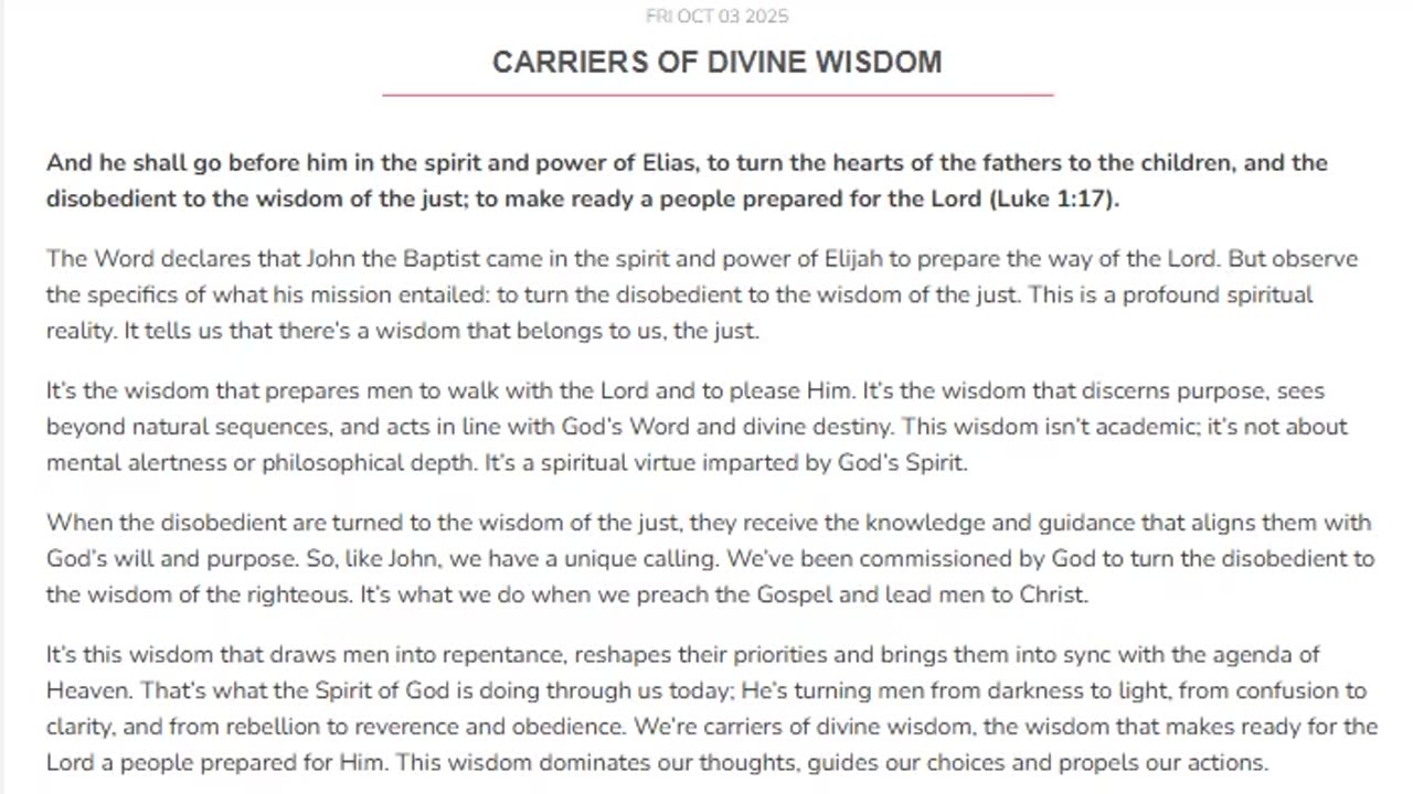 Rhapsody of realities - October 3, 2025