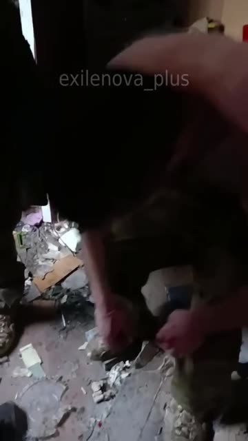 Russian Soldier Able to Walk Away After Being Hit Four Times