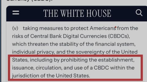 Trump has signed an executive order banning the creation of a Central Bank Digital Currency (CBDC)