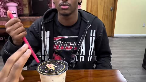 Closed Eyes Poking a Straw Into Boba Fail