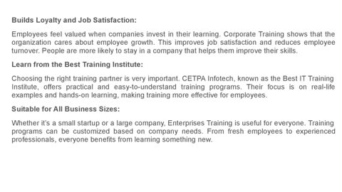 How Can Corporate Training Improve Employee Performance