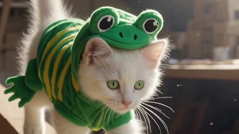Frog Kitty Steals the Show 🐸😺 | Adorable Cat Short #Shorts