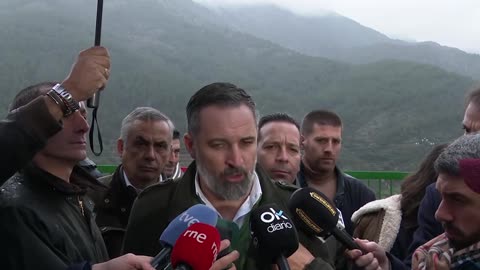 Elecciones Extremadura 21D: Declaraciones de Santiago Abascal en Casares de Las Hurdes