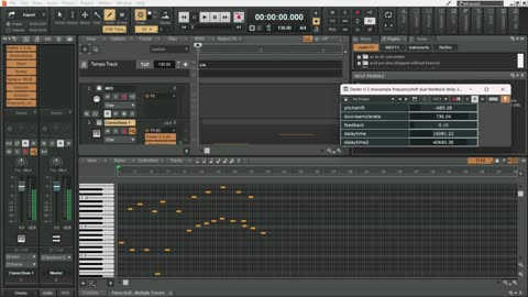 Dexter downsample frequency pitshifht delay example