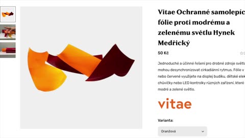 Fólie fltrující modrou složku světla