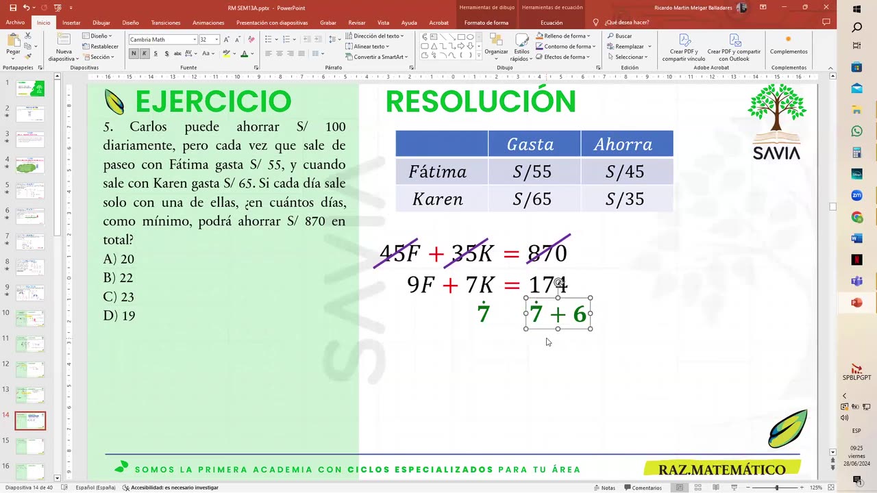 SAVIA REGULAR 2025 | Semana 13 | RM S1
