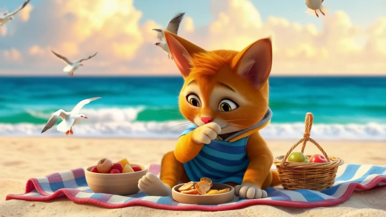 🎶 Original Song: Cat's Beach Day Fun! 🏖️🐱