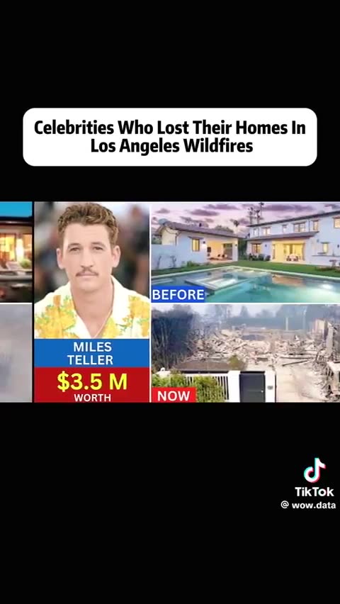 Many Hollywood celebrities lost their homes in the wildfires.
