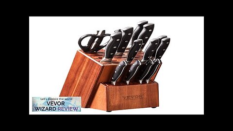 VEVOR Knife Storage Block 25 Slots Acacia Wood Universal Knife Holders Without Review