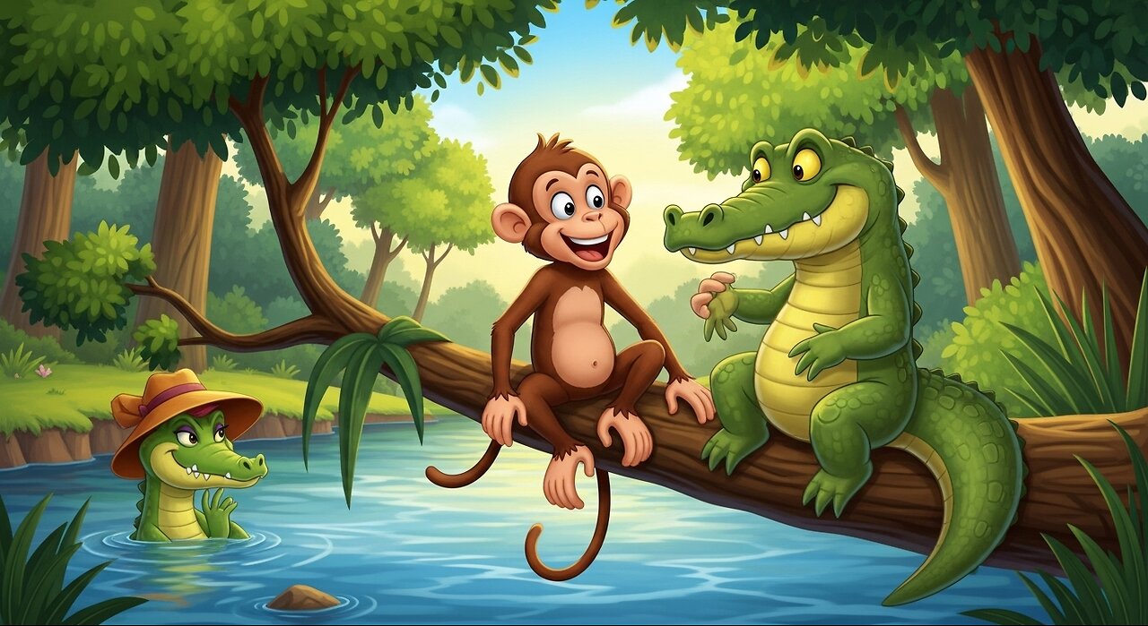 The Monkey and the Crocodile| story of the courage