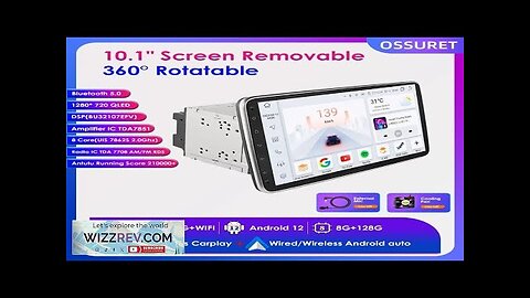 10.1 Inch Octa Carplay Car Stereo Universal 2 Din Android Radio Rotatable Review