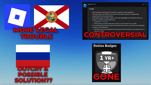 Roblox in MORE Legal Trouble, Badges Gone, Controversial Studio Update
