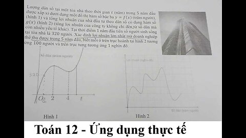 Lượng dân số tại một tòa nhà theo thời gian t (năm) trong 5 năm đầu được xắp xi dưới