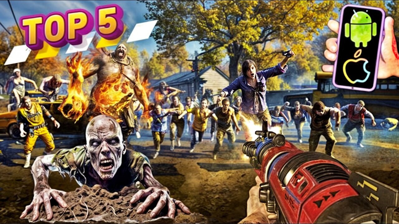 TOP 5 Mejores juegos de ZOMBIES Y DISPAROS Para Android, iOS