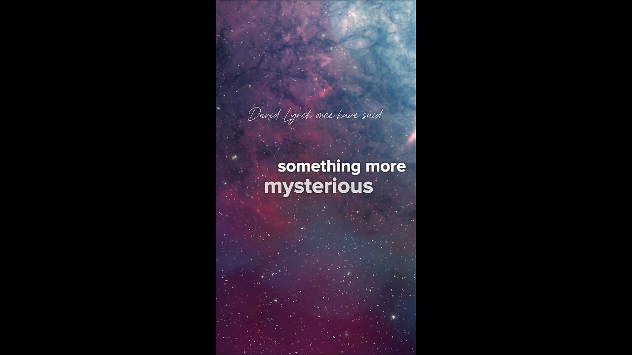 There is something larger and more mysterious / David Lynch