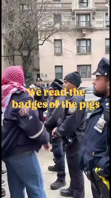 Hamas supporter harass a Muslim NYPD officer for not aiding the Islamists in their violence. DEPORT!