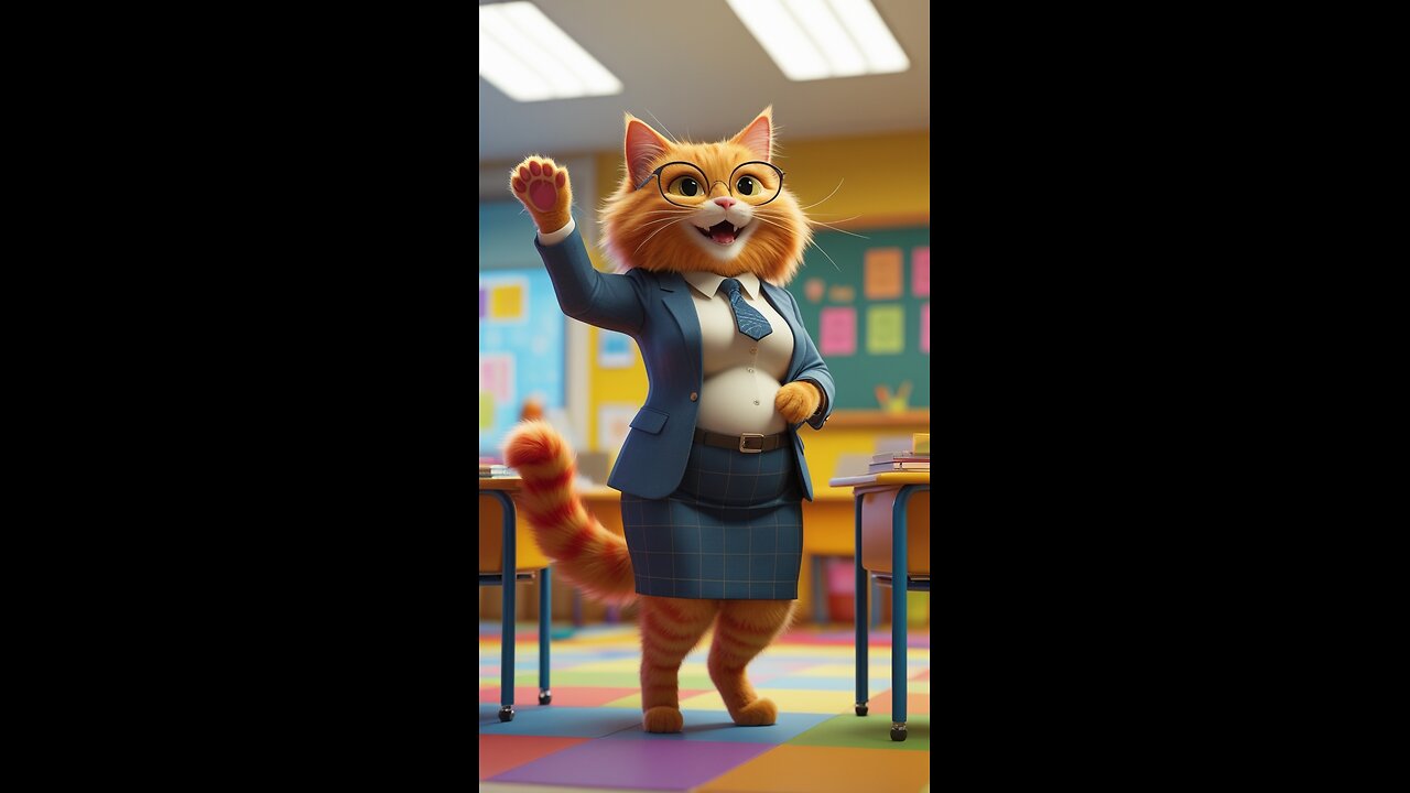 Pregnant Cat Teacher's Classroom Dance