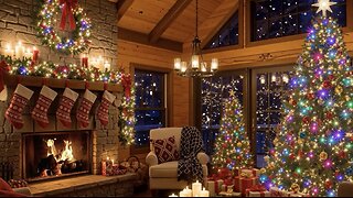 Cozy Fireplace Christmas Ambience 🎄 Relaxing Holiday Music for Deep Sleep Relaxation