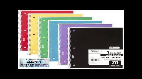 Mead Spiral Notebook 6 Pack 1-Subject Wide Ruled Paper 7-1/2" x 10-1/2" Review