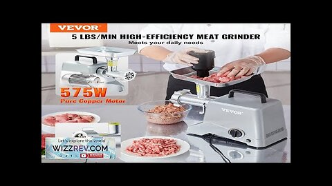 Commercial Electric Meat Grinder 5 Lb/Min Capacity 575W Sausage Stuffer Kitchen Review