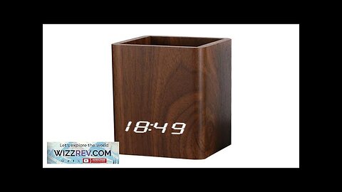 Creative Wooden Pen Holder Clock USB Voice Control Digital Pen Holder Alarm Review