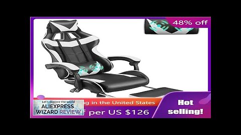 Reclining Chair Office (Polar White) Ergonomic Gamer Chair With Headrest Video Game Review