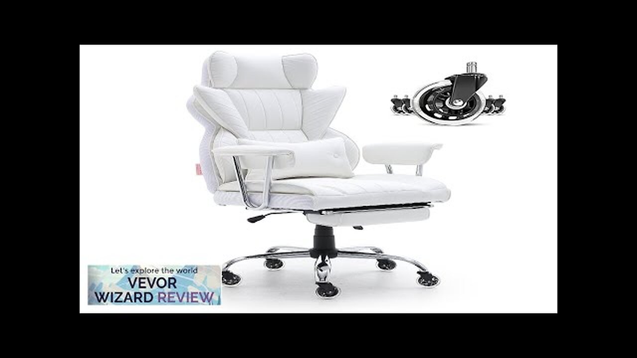 VEVOR Reclining Office Chair with Footrest Heavy Duty PU Leather Wide Office Review