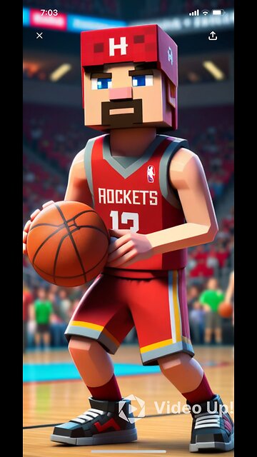 It’s time for a Minecraft basketball. It’s the Houston Rockets versus the Oklahoma thunders.