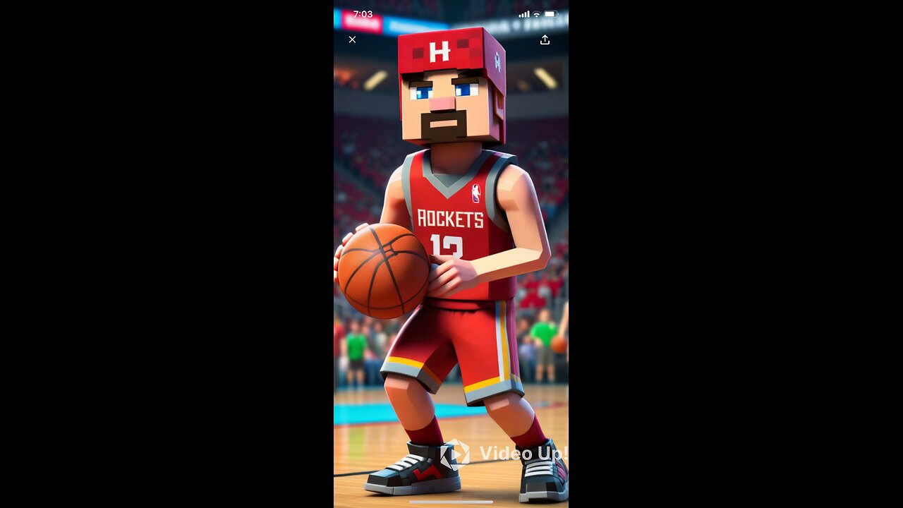 It’s time for a Minecraft basketball. It’s the Houston Rockets versus the Oklahoma thunders.