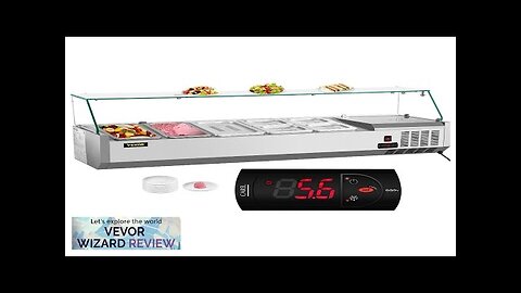 VEVOR Refrigerated Condiment Prep Station 55-Inch 13.8Qt Sandwich Prep Table w/ 3 Review