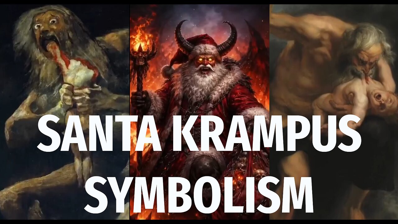 🔳🎅🏼🩸 SANTA KRAMPUS EATING CHILDREN❓ ▪️ SATANISM; SATURN 🪐
