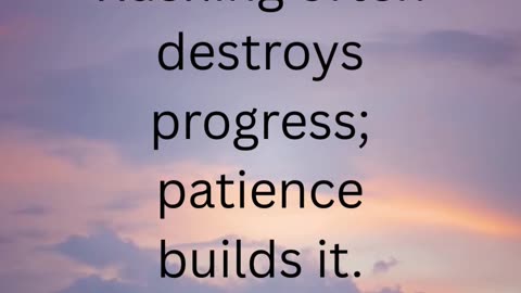 🕰️ Patience Creates Progress | Motivational Quote for Life 🌟