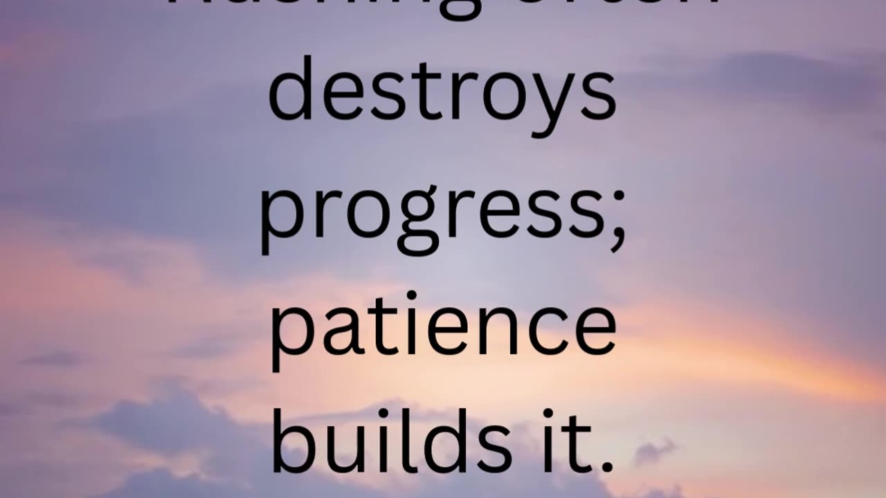 🕰️ Patience Creates Progress | Motivational Quote for Life 🌟