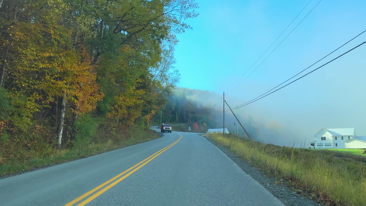 Autumn Road Trip Fall Foliage in Countryside