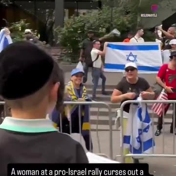 A Jew woman screams out “son of a bitch” at a Jewish orthodox child for opposing the #Genocide. 12/16