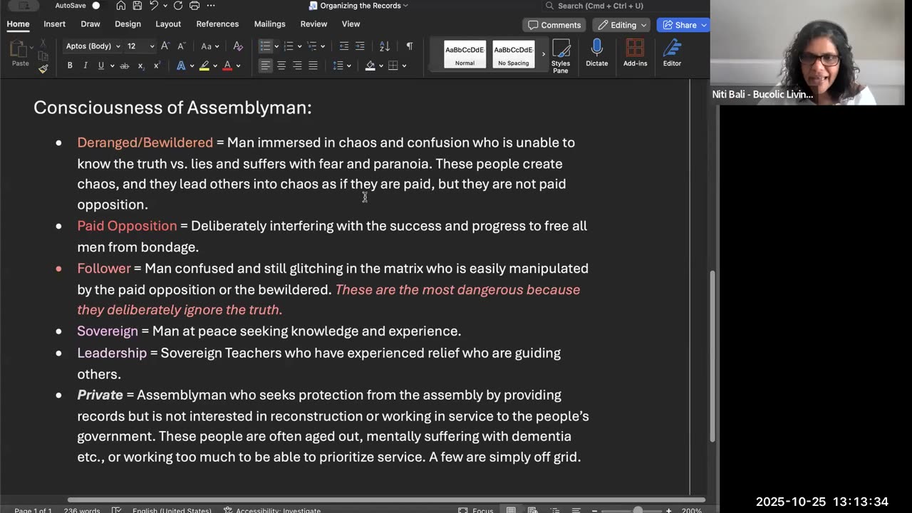 25th of October, 2025 - Bucolic Living Law Unincorporated Business Discussion