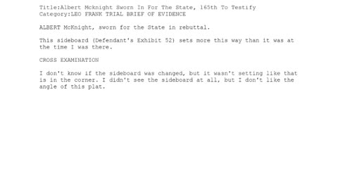 Albert McKnight — Sworn in for the State — 165th Witness to Testify