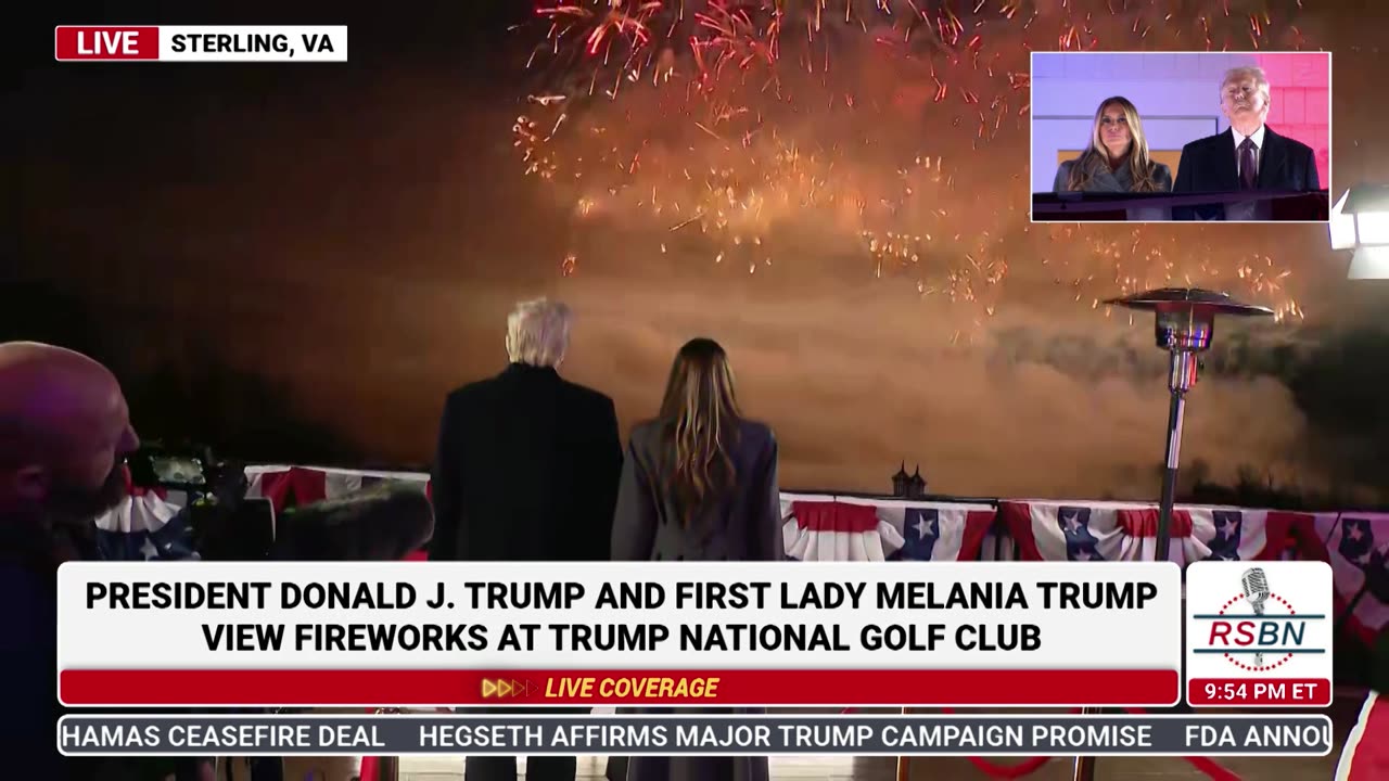 WATCH: President Trump Views Fireworks from Trump National Golf Club in Sterling, VA - 1/18/25