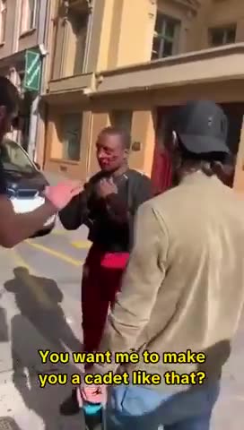 Paris - black insulted his woman - he hurt his hand on his thick jogger skull too