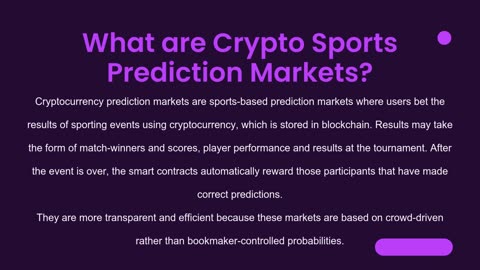 What are Sports-Focused Crypto Prediction Markets?