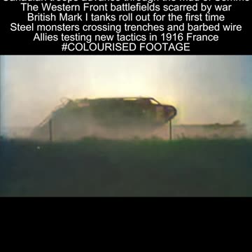 Canadian infantry at the Somme with British Mark I tanks 1916