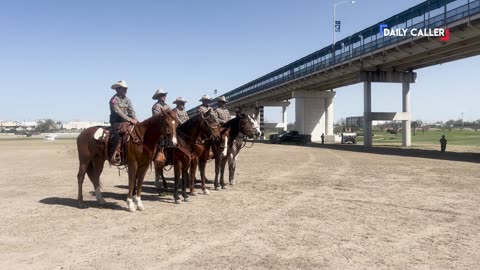 Horse Patrol Greets Vance At The Border