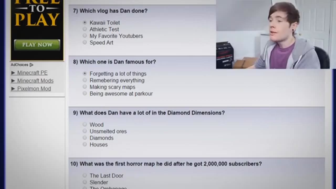 DanTDM plays kahoot part 1