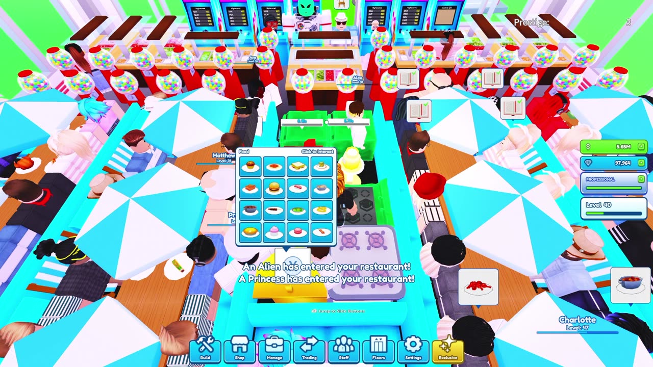 playing my restaurant in Roblox
