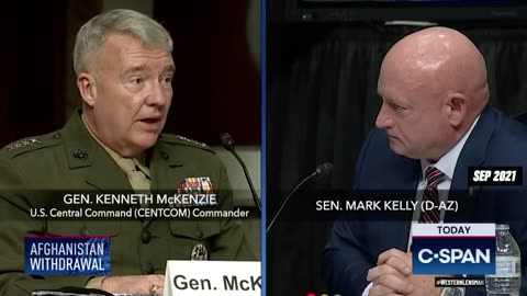 Sept. 28, 2021. Mark Kelly asks question to Gen. McKenzie about the drone strike that k*lled 10