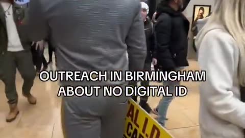 BIRMINGHAM UK PROTESTERS STORM THE BULLRING OVER DIGITAL ID