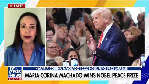 Nobel Peace Prize winner Maria Corina Machado says President Trump DESERVES IT.