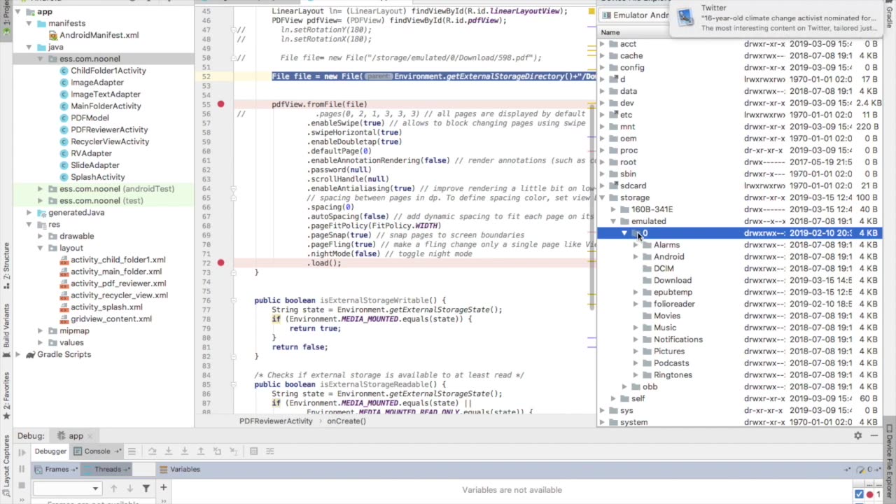 Using External Storage of an Emulator in Android Studio