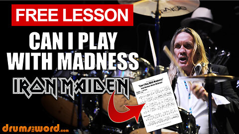 ★ Can I Play With Madness (Iron Maiden) ★ Free Video Drum Lesson | How To Play SONG (Nicko McBrain)
